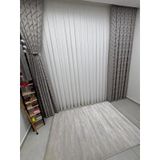 NİVEMESHOME SEDEF GRİ 1/3 PİLELİ FON PERDE, 50 X 280