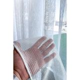 Nivemeshome Tül Perde Beyaz File Desen Sık Pileli (Premium Kumaş Versiyon) Beyaz 190 X 280