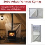Nivofire Soba Arkası Koruma Kumaşı 100 x 150 cm Yanmaz Özellikli Cam Elyaf Malzeme
