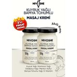 Nivoshe Kuyruk Yağlı Bamya Tohumlu Masaj Kremi 200 gr Mentol Aromalı Ferahlatıcı Etki - Sarı - Gri