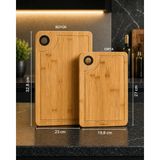 Nixa Bambum Dual 2’li Bambu Kesme Tahtası Seti Siyah Detaylı