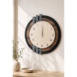 Nixar Desing Nordic Line 2 Premium Ahşap Duvar Saati 43 cm | Modern Dekoratif Salon Saati | Sessiz Mekanizmalı MDF İskandinav Tasarım