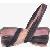 Nixie Çizgili Tek Omuz Bikini Üstü - Renkli - 36