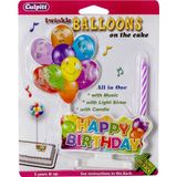 Niyet Mum - Işıklı - Müzikli - Balon Figürlü Pasta Mumu - Doğum Günü - Renkli - 1 Adet