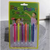Niyet Palyaço Yüz Boyası 6 Lı Kalem Yüz Boyama Seti Face Paint Sticks - Çok Renkli