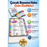 Nizal Home Eğitici Yıkanabilir Tekrar Boyanabilir Çocuk Odası Oyun Matı Boyama Halısı Boya Kalem Seti Hediye - Sarı - 20 x 20