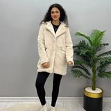 Nizza Tavşan Tüyü Kürklü Ceket - S - Beyaz