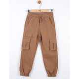 NK Çocuk Kargo Cepli Beli Paçası Lastikli Kargo Pantolon - Camel - 13 Yaş