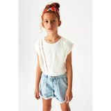 Nk Kids Ekru Kız Çocuk Pileli Bluz