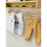 NK Kids Erkek Bebek 1-3 Yaş Lastikli Paça Pantolon 62714 Kahverengi - 2 Yaş