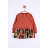 Nk Kids Kız Bebek Eteği Kadife Mine Sweat Elbise - Turuncu - 9 - 12 Ay