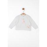 Nk Kids Kız Bebek Geyik Yılbaşı Temalı Sweat - Ekru - Kırmızı - 1 Yaş