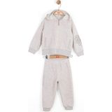 Nk Kids Kız Çocuk 1-4 Yaş Çiçek Baskılı Fermuarlı Eşofman Takımı Krem - 2 Yaş