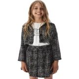 Nk Kids Kız Çocuk Şık Ikili Takım – Ceket & Ayarlanabilir Etek Kombini - Siyah - Beyaz - 12 Yaş