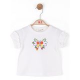 NK Kız Bebek Kelebek Tshirt 1-4 Yaş Ekru - 9 - 12 Ay
