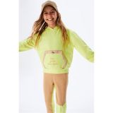 NK Kız Çocuk Kışlık, Içi Ince Şardonlu, Pamuklu, Kapüşonlu Neon Sweatshirt - Neon Sarı - 10 Yaş