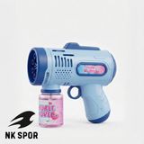 Nk Spor 1 Adet Otomatik Köpük Balon Tabancası - Çocuklar Için Eğlenceli Dış Mekan Oyuncağı-Otomatik Köpük Tabancası - 500 ml Solüsyon Hediyeli Baloncuk Kapasiteli Işıklı Bubble Gun Oyuncak - Mavi