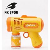 Nk Spor 1 Adet Otomatik Köpük Balon Tabancası - Çocuklar Için Eğlenceli Dış Mekan Oyuncağı-Otomatik Köpük Tabancası - 500 ML Solüsyon hediyeli Baloncuk Kapasiteli Işıklı Bubble Gun Oyuncak - Sarı