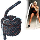 NK SPOR 10 Metre Siyah Profesyonel Antrenman Halatı - Battle Rope Egzersiz Ekipmanı-Crossfit Battle Rope Kondisyon Halatı - 10 Metre Patlayıcı Güç Halatı