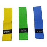NK Spor 3 Seviye Örme Direnç Lastiği Hafif Orta Sert Direnç -Direnç Bandı - Egzersiz Bandı -Pilates Bandı -Spor-Fitness-Yoga Çok Renkli