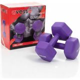 NK SPOR 3kg Dambıl (Dumbbell) Ağırlık Antrenman - Güç Ağırlığı - Spor - Egzersiz - Ağırlık Seti-Fitness-Gym-Evde Spor - 3 kg x 2 Adet - Mor