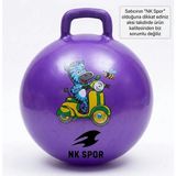 NK SPOR 55 cm Mor Zıp Zıp Pilates Topu - Tutma Saplı Zıplama Topu - Çocuk ve Yetişkin Için Kondisyon Topu-Kulplu Egzersiz ve Oyun Topu (Anti-Burst)