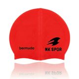 NK Spor Profesyonel Silikon Havuz Bonesi - 8 Renk Seçeneği (Mavi, Gri, Siyah, Mor, Lacivert, Beyaz, Pembe, Kırmızı) - 4 Mevsim Dayanıklı Yüzücü Bonesi (Kırmızı)