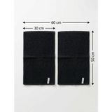 NK SPOR Siyah Spor Havlusu 30X50 cm (Tekli ve 2/3 Adet Seçenekleriyle) %100 Pamuklu-Yüksek Emici Baumwolle Fitness ve El Havlusu-Yumuşak Doku-Spor-Gym-El ve Yüz Havlusu - 2 adet