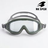 Nk Spor Yetişkin ve 8 Yaş Üzeri Çocuk Uyumlu Sızdırmaz Silikon Gövdeli Deniz ve Havuz Gözlüğü-Profesyonel Deniz Gözlüğü-Gözlük-Havuz Gözlüğü-Silikon Yüzücü Gözlüğü - Gri - Yeşil