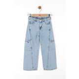 NK Tekstil Kız Çocuk Cargo Jean Pantolon, Mavi, 8 Yaş