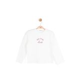 Nk Tekstil Kız Çocuk Uzun Kollu T-shirt, Ekru, 8 Yaş