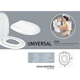 Nkp Thermoplast Yavaş Kapanan Klozet Kapağı Universal Model (Çocuk Adaptörlü) - Beyaz - ÇOCUK+YETİŞKİN