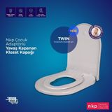 Nkp Twin Çocuk Adaptörlü Yavaş Kapanır Klozet Kapağı 0350