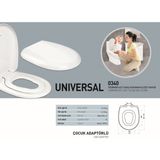 Nkp Universal Yavaş Kapanan Çocuk Yetişkin Klozet Kapağı Beyaz Hijyenik Tasarım