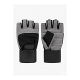nkspor NK Spor Profesyonel Bilek Destekli Fitness Eldiveni - Ağırlık ve Gym Eldiveni - Gri/Siyah-Wrist Wrap Destekli Kaydırmaz Fitness Eldiveni, Bodybuilding ve Crossfit