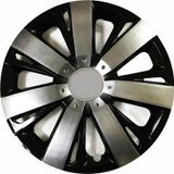 NKT GROUP Fiat Albea Uyumlu 15 Inç Piano Black Siyah Beyaz Renkli Jant Kapağı 4 Adet