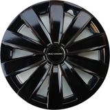 NKT GROUP [kırılmaz] Fiat Fiorino Uyumlu 15 Inc Piano Black Siyah Jant Kapağı Seti 4 Adet