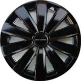NKT GROUP [kırılmaz] Ford Fiesta Uyumlu 15 Inc Piano Black Siyah Jant Kapağı Seti 4 Adet