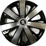 NKT GROUP Peugeot 206 Uyumlu 15 Inç Piano Black Siyah Beyaz Renkli Jant Kapağı 4 Adet