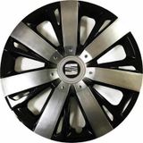 NKT GROUP Seat Favorit Uyumlu 15 Inç Piano Black Siyah Beyaz Renkli Jant Kapağı 4 Adet