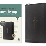 NLT Large Print Thinline Reference Zipper Bible, Filament Enabled (Leatherlike, Black Cross, Indexed, Red Letter)