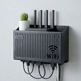 N&M Store Duvar Tipi Wi-Fi Modem Saklama Kutusu Siyah Kablo Düzenleyici Router Raf Organizer