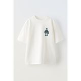 Nmg Tekstil Beyaz Oversize Pamuk Batman Robot Baskılı Örme T-Shirt - XS