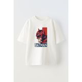 Nmg Tekstil Beyaz Oversize Pamuk Kırmızı Batman Baskılı Örme T-Shirt