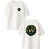 Nmg Tekstil Beyaz Oversize Pamuk Köpek Kapı Gözü Ön Arka Baskılı Örme T-Shirt - XL