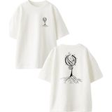 Nmg Tekstil Beyaz Oversize Pamuk Opeth Siyah Ağaç Ön Arka Baskılı Örme T-Shirt