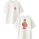 Nmg Tekstil Beyaz Oversize Pamuk Spiderman Kalem Çalışması Ön Arka Baskılı Örme T-Shirt
