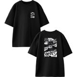 Nmg Tekstil Siyah Oversize Pamuk Batman Karikatür Ön Arka Baskılı Örme T-Shirt
