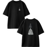 Nmg Tekstil Siyah Oversize Pamuk Gojira Ağaç Gölge Ön Arka Baskılı Örme T-Shirt - XL