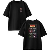 Nmg Tekstil Siyah Oversize Pamuk Kıss Poster Metal Grup Ön Arka Baskılı Örme T-Shirt